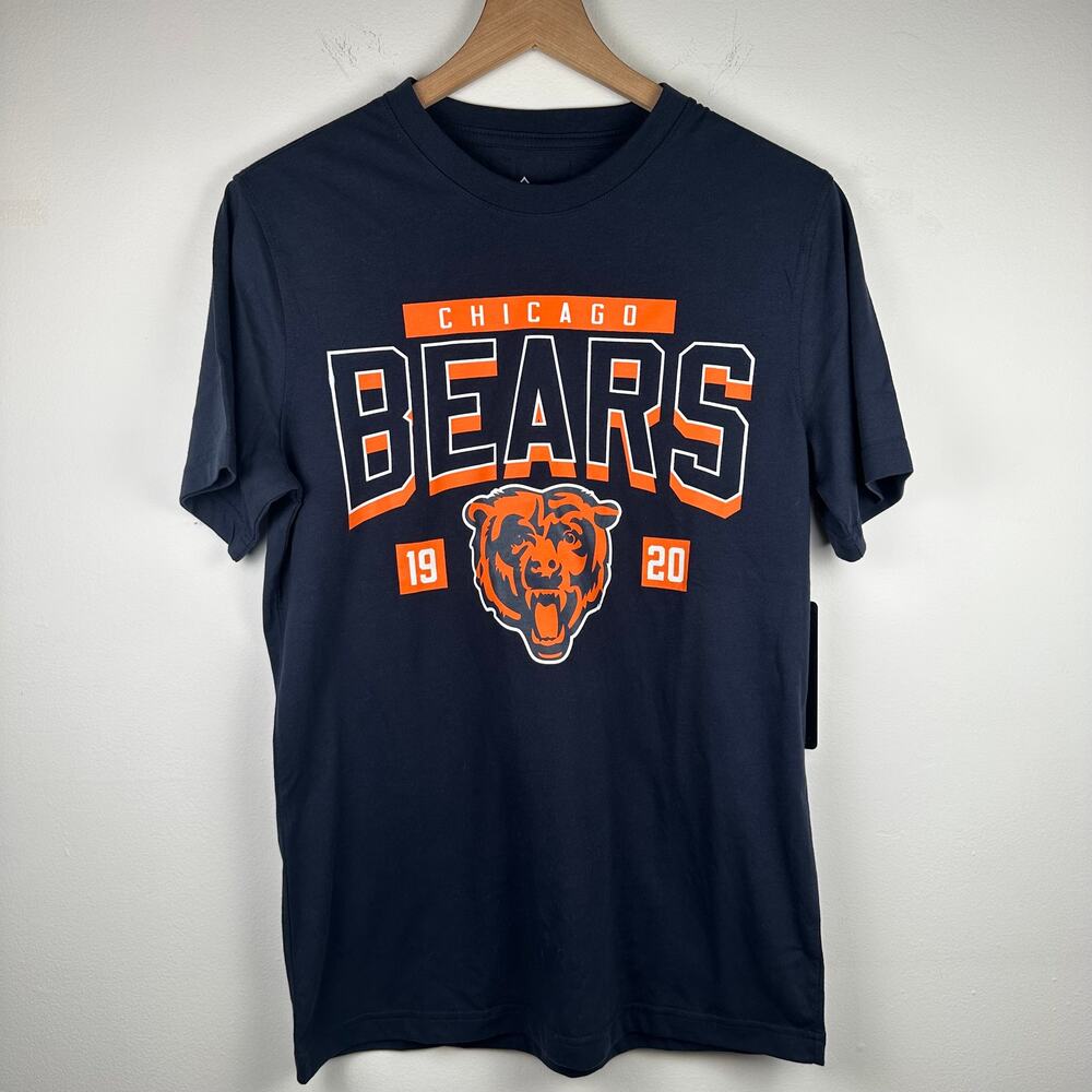 NWT NFL Mens Chicago Bears 1920 Football Sports Black Crewneck T-Shirt Small